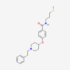 molecular formula C24H32N2O2S B4724288 N-[3-(methylthio)propyl]-4-{[1-(2-phenylethyl)-4-piperidinyl]oxy}benzamide 