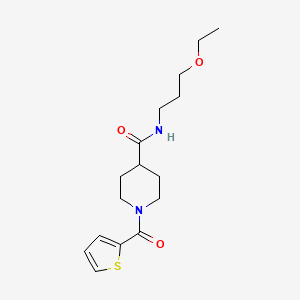 molecular formula C16H24N2O3S B4724291 N-(3-ethoxypropyl)-1-(2-thienylcarbonyl)-4-piperidinecarboxamide 