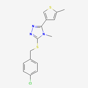 molecular formula C15H14ClN3S2 B4724300 3-[(4-chlorobenzyl)thio]-4-methyl-5-(5-methyl-3-thienyl)-4H-1,2,4-triazole 