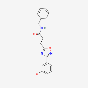 molecular formula C19H19N3O3 B4724318 N-benzyl-3-[3-(3-methoxyphenyl)-1,2,4-oxadiazol-5-yl]propanamide 