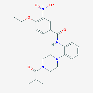 molecular formula C23H28N4O5 B4724340 4-ethoxy-N-[2-(4-isobutyryl-1-piperazinyl)phenyl]-3-nitrobenzamide 