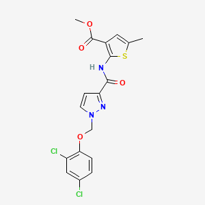 molecular formula C18H15Cl2N3O4S B4724346 methyl 2-[({1-[(2,4-dichlorophenoxy)methyl]-1H-pyrazol-3-yl}carbonyl)amino]-5-methyl-3-thiophenecarboxylate 