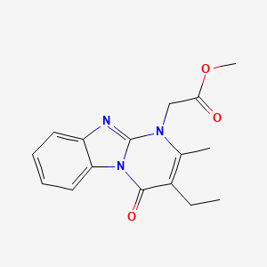 molecular formula C16H17N3O3 B4724356 methyl (3-ethyl-2-methyl-4-oxopyrimido[1,2-a]benzimidazol-1(4H)-yl)acetate 