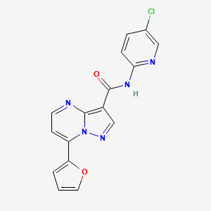 molecular formula C16H10ClN5O2 B4724363 N-(5-chloro-2-pyridinyl)-7-(2-furyl)pyrazolo[1,5-a]pyrimidine-3-carboxamide 