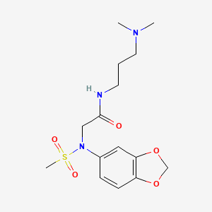molecular formula C15H23N3O5S B4724373 N~2~-1,3-benzodioxol-5-yl-N~1~-[3-(dimethylamino)propyl]-N~2~-(methylsulfonyl)glycinamide 