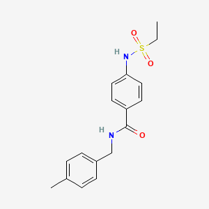 molecular formula C17H20N2O3S B4724379 4-[(ethylsulfonyl)amino]-N-(4-methylbenzyl)benzamide 