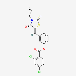 molecular formula C20H13Cl2NO3S2 B4724390 3-[(3-allyl-4-oxo-2-thioxo-1,3-thiazolidin-5-ylidene)methyl]phenyl 2,4-dichlorobenzoate 
