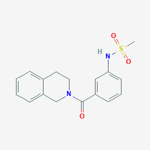 molecular formula C17H18N2O3S B4724398 N-[3-(3,4-dihydro-2(1H)-isoquinolinylcarbonyl)phenyl]methanesulfonamide 