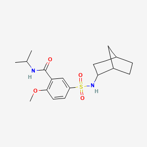 molecular formula C18H26N2O4S B4724401 5-[(bicyclo[2.2.1]hept-2-ylamino)sulfonyl]-N-isopropyl-2-methoxybenzamide 