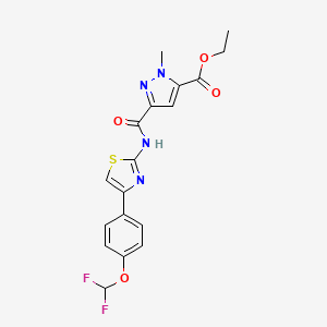 ethyl 3-[({4-[4-(difluoromethoxy)phenyl]-1,3-thiazol-2-yl}amino)carbonyl]-1-methyl-1H-pyrazole-5-carboxylate