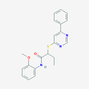 molecular formula C21H21N3O2S B4724441 N-(2-methoxyphenyl)-2-[(6-phenyl-4-pyrimidinyl)thio]butanamide 