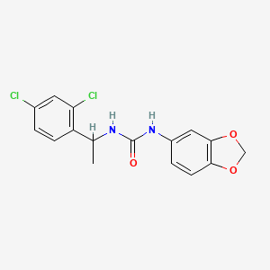 molecular formula C16H14Cl2N2O3 B4724455 N-1,3-benzodioxol-5-yl-N'-[1-(2,4-dichlorophenyl)ethyl]urea 