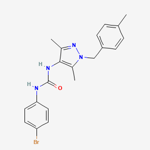 molecular formula C20H21BrN4O B4724463 N-(4-bromophenyl)-N'-[3,5-dimethyl-1-(4-methylbenzyl)-1H-pyrazol-4-yl]urea 