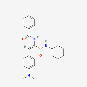 molecular formula C25H31N3O2 B4724467 N-{1-[(cyclohexylamino)carbonyl]-2-[4-(dimethylamino)phenyl]vinyl}-4-methylbenzamide 