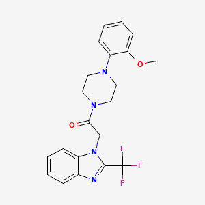 molecular formula C21H21F3N4O2 B4724479 1-{2-[4-(2-methoxyphenyl)-1-piperazinyl]-2-oxoethyl}-2-(trifluoromethyl)-1H-benzimidazole 