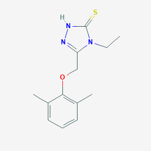 molecular formula C13H17N3OS B472449 5-(2,6-Dimethyl-phenoxymethyl)-4-ethyl-4H-[1,2,4]triazole-3-thiol CAS No. 662158-99-8