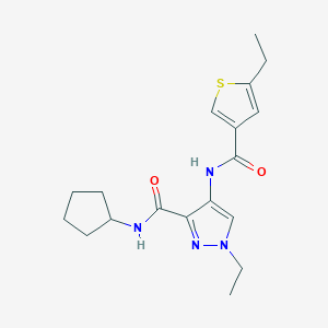 molecular formula C18H24N4O2S B4724496 N-cyclopentyl-1-ethyl-4-{[(5-ethyl-3-thienyl)carbonyl]amino}-1H-pyrazole-3-carboxamide 