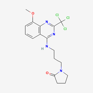 molecular formula C17H19Cl3N4O2 B4724546 1-(3-{[8-methoxy-2-(trichloromethyl)-4-quinazolinyl]amino}propyl)-2-pyrrolidinone 