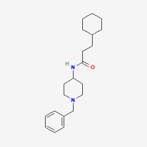 molecular formula C21H32N2O B4724549 N-(1-benzyl-4-piperidinyl)-3-cyclohexylpropanamide 