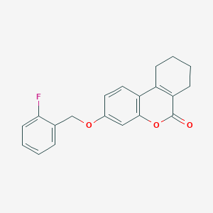 molecular formula C20H17FO3 B4724595 3-[(2-fluorobenzyl)oxy]-7,8,9,10-tetrahydro-6H-benzo[c]chromen-6-one 