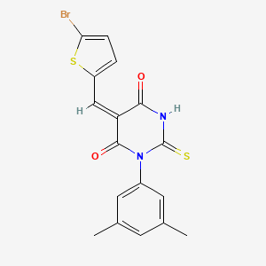 molecular formula C17H13BrN2O2S2 B4724615 5-[(5-bromo-2-thienyl)methylene]-1-(3,5-dimethylphenyl)-2-thioxodihydro-4,6(1H,5H)-pyrimidinedione 