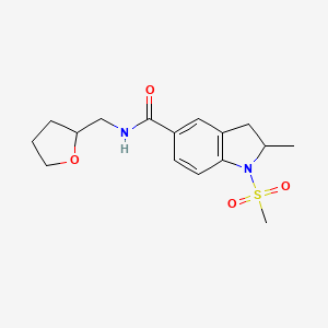 molecular formula C16H22N2O4S B4724625 2-methyl-1-(methylsulfonyl)-N-(tetrahydro-2-furanylmethyl)-5-indolinecarboxamide 