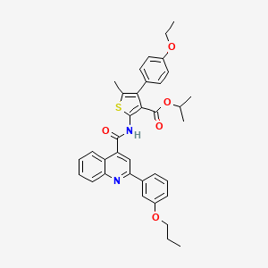 molecular formula C36H36N2O5S B4724636 isopropyl 4-(4-ethoxyphenyl)-5-methyl-2-({[2-(3-propoxyphenyl)-4-quinolinyl]carbonyl}amino)-3-thiophenecarboxylate 