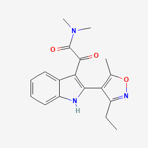 molecular formula C18H19N3O3 B4724640 2-[2-(3-ethyl-5-methyl-4-isoxazolyl)-1H-indol-3-yl]-N,N-dimethyl-2-oxoacetamide 