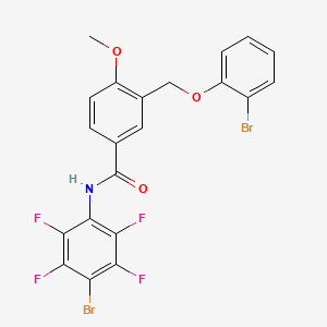 molecular formula C21H13Br2F4NO3 B4724645 3-[(2-bromophenoxy)methyl]-N-(4-bromo-2,3,5,6-tetrafluorophenyl)-4-methoxybenzamide 