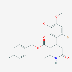 molecular formula C23H24BrNO5 B4724661 4-methylbenzyl 4-(2-bromo-4,5-dimethoxyphenyl)-2-methyl-6-oxo-1,4,5,6-tetrahydro-3-pyridinecarboxylate 