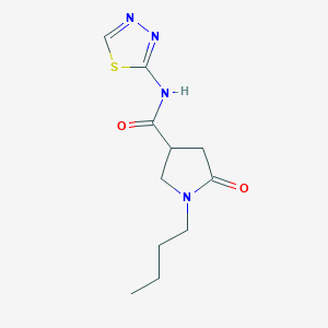 molecular formula C11H16N4O2S B4724678 1-butyl-5-oxo-N-1,3,4-thiadiazol-2-ylpyrrolidine-3-carboxamide 