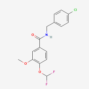 molecular formula C16H14ClF2NO3 B4724687 N-(4-chlorobenzyl)-4-(difluoromethoxy)-3-methoxybenzamide 