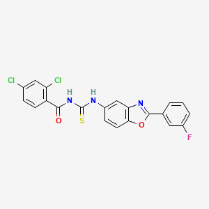 2,4-dichloro-N-({[2-(3-fluorophenyl)-1,3-benzoxazol-5-yl]amino}carbonothioyl)benzamide