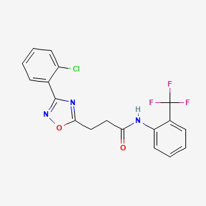 molecular formula C18H13ClF3N3O2 B4724779 3-[3-(2-chlorophenyl)-1,2,4-oxadiazol-5-yl]-N-[2-(trifluoromethyl)phenyl]propanamide 