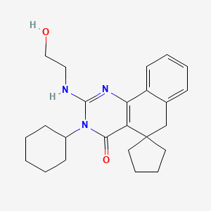 molecular formula C24H31N3O2 B4724789 3-cyclohexyl-2-[(2-hydroxyethyl)amino]-3H-spiro[benzo[h]quinazoline-5,1'-cyclopentan]-4(6H)-one 