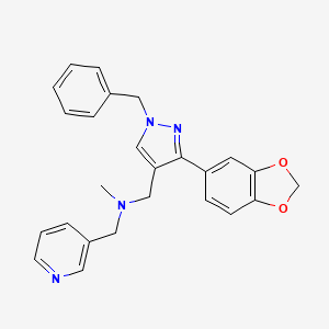 molecular formula C25H24N4O2 B4724799 1-[3-(1,3-benzodioxol-5-yl)-1-benzyl-1H-pyrazol-4-yl]-N-methyl-N-(3-pyridinylmethyl)methanamine 