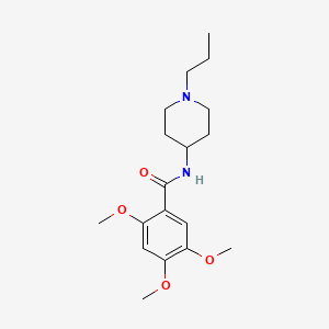 molecular formula C18H28N2O4 B4724806 2,4,5-trimethoxy-N-(1-propyl-4-piperidinyl)benzamide 