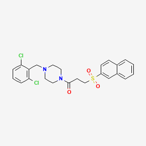 molecular formula C24H24Cl2N2O3S B4724814 1-(2,6-dichlorobenzyl)-4-[3-(2-naphthylsulfonyl)propanoyl]piperazine 
