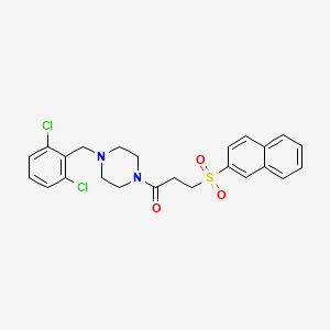 1-[4-(2,6-DICHLOROBENZYL)PIPERAZINO]-3-(2-NAPHTHYLSULFONYL)-1-PROPANONE