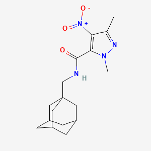 molecular formula C17H24N4O3 B4724816 N-(1-adamantylmethyl)-1,3-dimethyl-4-nitro-1H-pyrazole-5-carboxamide 