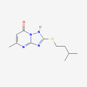 molecular formula C11H16N4OS B4724818 5-methyl-2-[(3-methylbutyl)thio][1,2,4]triazolo[1,5-a]pyrimidin-7(4H)-one 