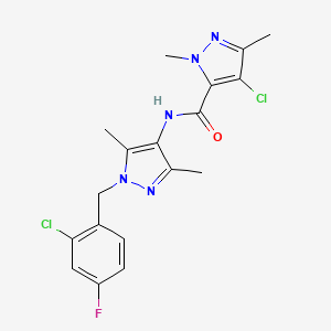 4-chloro-N-[1-(2-chloro-4-fluorobenzyl)-3,5-dimethyl-1H-pyrazol-4-yl]-1,3-dimethyl-1H-pyrazole-5-carboxamide