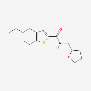 molecular formula C16H23NO2S B4724844 5-ethyl-N-(tetrahydro-2-furanylmethyl)-4,5,6,7-tetrahydro-1-benzothiophene-2-carboxamide 