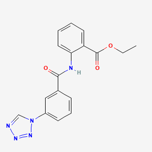 molecular formula C17H15N5O3 B4724852 ethyl 2-{[3-(1H-tetrazol-1-yl)benzoyl]amino}benzoate 