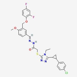 2-({5-[2-(4-chlorophenyl)cyclopropyl]-4-ethyl-4H-1,2,4-triazol-3-yl}thio)-N'-{3-[(2,4-difluorophenoxy)methyl]-4-methoxybenzylidene}acetohydrazide