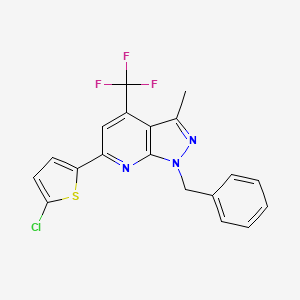 1-benzyl-6-(5-chloro-2-thienyl)-3-methyl-4-(trifluoromethyl)-1H-pyrazolo[3,4-b]pyridine