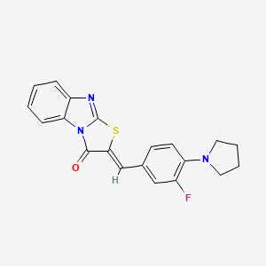 molecular formula C20H16FN3OS B4724955 (2Z)-2-[3-fluoro-4-(pyrrolidin-1-yl)benzylidene][1,3]thiazolo[3,2-a]benzimidazol-3(2H)-one 