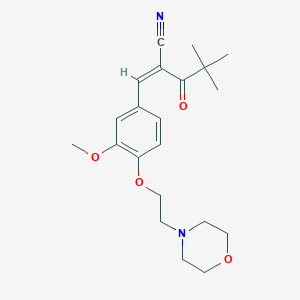 molecular formula C21H28N2O4 B4724978 2-(2,2-dimethylpropanoyl)-3-{3-methoxy-4-[2-(4-morpholinyl)ethoxy]phenyl}acrylonitrile 