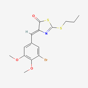 molecular formula C15H16BrNO3S2 B4724998 4-(3-bromo-4,5-dimethoxybenzylidene)-2-(propylthio)-1,3-thiazol-5(4H)-one 