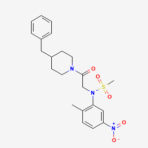 N-[2-(4-benzyl-1-piperidinyl)-2-oxoethyl]-N-(2-methyl-5-nitrophenyl)methanesulfonamide